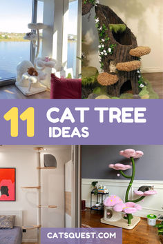 Are you looking for unique cat tree ideas? This list has you covered! Even if you live in an apartment or have a small cat room, you can find the perfect cat tree for you and your feline friend here. Cat Tree Ideas, Cat Trees Diy Easy, Wall Stencil Nursery, Tree Stencil For Wall, Outdoor Tree Decorations, Ikea Cat, Cat Tree Plans, Unique Cat Trees, Cat Condos