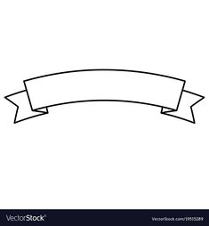 a black and white line drawing of an empty ribbon with a place for your text