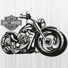 Motor Harley Davidson Cycle SVG Harley Davidson Vector Art, Harley Davidson Silhouette, Harley Davidson Svg File Vinyl Decals, Harley Davidson Logo Printable, Harley Davidson Illustration, Harley Decals, Harley Davidson Drawing