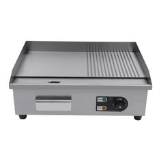 an electric griddle grill on a white background