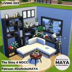 the sims 4 nocc patron identie maya living 3x3 room