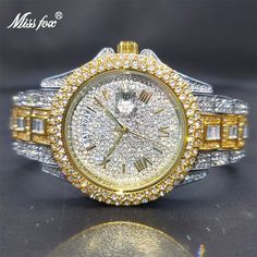 Color: V320R-GoldSilver Miss Fox, Fox Man, Diamond Watches For Men, Men's Watches Luxury, Big Diamond, Color Bands, Diamond Watch, Luxury Watch, Gold Gold