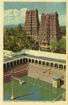 an old postcard showing the great temple dedicated to god maha