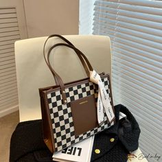 Bird in Bag - Canvas bags female large capacity new fashion checkerboard shoulder bag tote bag Canvas Bags, Street Trends, Bird In Bag, Canvas Bag, New Fashion, Tote Bag, Shoulder Bag, Canvas