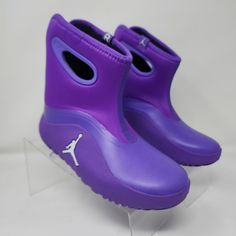 Nike Air Jordan Shoes Kids 2y Purple Drip 23 Rain Snow Boots Logo Mid Sneakers These Are Brand New. They Will Not Ship With Their Original Box. Size: 2y Elevate Your Child's Footwear Game With These Nike Air Jordan Shoes Kids 2y Purple Drip 23 Rain Snow Boots. The Mid-Top Sneakers Come With A Round Toe Shape And A Pull-On Closure, Making Them Perfect For Casual Occasions And Travel. The Low Heel Height Of 1-1.9 Inches And Standard Shoe Width Ensure Comfort For Walking, School, And Basketball Act Casual Purple Boots For Streetwear, Non-slip Jordan Shoes For Streetwear, Casual Purple Jordan Shoes With Round Toe, Casual Purple Jordan Shoes, Non-slip Casual Sports Boots, Casual Non-slip Boots For Sports, Jordan Shoes Kids, Nike Air Jordan Shoes, Mid Sneakers