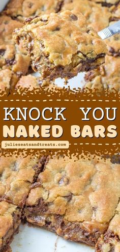 Here's one of the best dessert ideas you can make at home! Knock You Naked Bars have a combination of peanut butter, caramel, and chocolate chips! These homemade cookie bars will be your next favorite dessert recipe! Homemade Cookie Bars, Caramel Cookie Bars, I Lost 100 Pounds, Easy Dessert Bars, Caramel Cookies Bars, Peanut Butter Bars Recipe, Peanut Butter Caramel, Easy Bar Recipes, Cookie Bars Easy