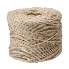 a roll of twined rope on a white background