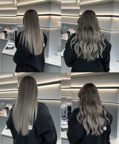 Unique Hair Color Ideas For Black Hair, Brunette Silver Balayage, Ash Brown Hair Balayage, Silver Balayage, Ash Blonde Hair Balayage, Baylage Hair, Ashy Hair, Intricate Hairstyles