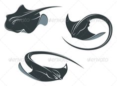 three abstract shapes in black and white on a white background - stock photo - images