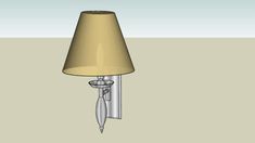 a drawing of a wall lamp with a shade on it