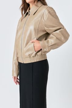 Elevate your outerwear game with our Faux Leather Cropped Jacket. Crafted with high-quality faux leather, this jacket exudes luxury while keeping it cruelty-free. The cropped design adds a trendy touch, perfect for showing off your favorite high-waisted bottoms. Designed with a front zipper, side pockets, and fully lined for comfort and functionality. Add a touch of edginess to any outfit and stay on-trend with this must-have jacket. Perfect for everyday wear or a night out, make a statement with our Faux Leather Cropped Jacket. Shop now and channel your inner fashionista!
Cropped
Lined
Front zipper
Side pockets
Collared
Hand Wash Cold
Do Not Bleach
Do not iron
Do not dry clean
Do not tumble dry
Base fabric: 100% Cotton
Coating: 100% Polyurethane
Lining: 100%Polyester
Exclusive of Elastic Knitwear Trends, Knit Loungewear, Strapless Bodycon Dress, Leather Denim, Coastal Chic, Tweed Dress, Leather Dresses, Geek Chic, Cropped Jacket