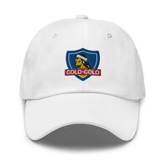 Our top priority is the quality of our products. We embroider all our hats in the US, utilizing top-notch embroidery machines. Are you looking for something else? Feel free to shoot us a message! We create our own crest designs, based on the history of each sports team. Pure and exclusive fashion product, no official claim. Dad hats aren't just for dads. This one's got a low profile with an adjustable strap and curved visor. • 100% chino cotton twill • Unstructured, 6-panel, low-profile • 6 embr White Baseball Cap With Logo Print And Curved Brim, White Baseball Cap With Logo Print And Curved Visor, White Baseball Cap With Logo And Curved Visor, White Baseball Cap With Logo Print, White Pre-shrunk Baseball Cap For Sports Events, White Six-panel Hat With Letter Print, White Cotton Hats For Sports Events, White Cap With Logo Print, White Six-panel Baseball Cap With Letter Print