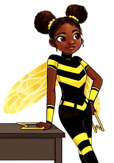 Bumblebee Dc Fanart, Bumblebee Teen Titans, Titans East Fanart, Titans East, Robin Starfire, Double Space, Black Fairy, Space Buns