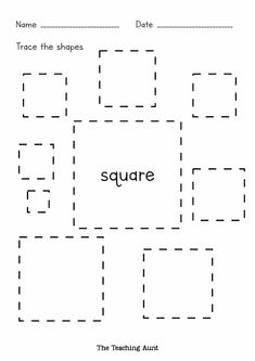 square worksheet with the word's name in black and white on it