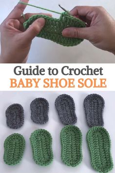 the crochet baby shoe sole pattern is shown