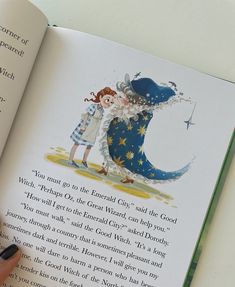 an open children's book with illustrations on it