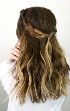 Half Up Hairstyles, Lazy Girl Hairstyles, Braid Twist, Girls Hairstyles Easy, Cute Hairstyles For Medium Hair, Hairstyles For Medium Length Hair, Easy Braids