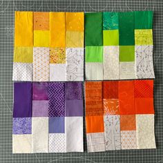 the quilts are all different colors and have been stitched together to make it look like they're made out of fabric