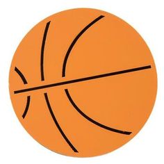 an orange basketball on a white background with black lines in the center and bottom half