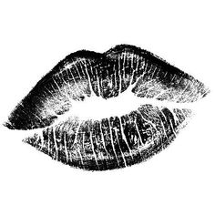 a black and white photo of a woman's lips with the word kiss written on it