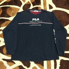 Please ask me any question before buying "No trader, for sell only" *Detail * Item Name :  Vintage Fila big logo embroidered long sleeve shirt *Condition* Condition (refer pic) ""Item is used and vintage,don't expected it to be like new"" *Size* L Measurements :  Width (Armpit to armpit : 22 1/2"INCH) Length ( shoulder to bottom : 27 1/2" INCH) * Payment * PayPal only *Shipping* Standard shipping (receiving item within 2- 3 week or more) - please leave your email and phone number Or  request DHL Black Long Sleeve T-shirt With Embroidered Graphics, Black Long Sleeve Tops With Embroidered Logo, Streetwear Long Sleeve Tops With Embroidered Logo, Long Sleeve Tops With Embroidered Logo For Streetwear, Blue Long Sleeve Sweatshirt With Embroidered Logo, Embroidered Logo Long Sleeve Sweatshirt For Streetwear, Black Long Sleeve Tops With Embroidered Graphics, Branded Long Sleeve Tops For Streetwear, Casual Long Sleeve T-shirt With Embroidered Logo