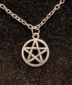 Necklace is silver in color Necklace measures 18, 20, 24, inches in length Pendant measures 1 inch in diameter Wicca Jewelry, Pentagram Necklace, Gothic Pendant, Dark Jewelry, Magic Aesthetic, Color Necklace, Witchy Things, Bull Skulls, Funky Jewelry