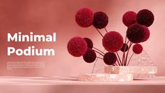 a vase filled with red carnations on top of a white table next to a pink wall