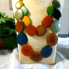 Multi Color Set Of An Organic Vegan Tagua Nut Necklace Handcrafted In Ecuador By A Master Artisan. Gold Boho Necklace, Cat Eye Necklace, Agate Stone Necklace, Natural Things, Pebble Necklace, Pink Dolphin, Tagua Jewelry, Dichroic Glass Pendant, Fashion Beads