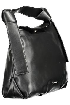 Make a sleek addition to your accessories collection with the latest from Calvin Klein. This handbag encapsulates sophistication with its versatile black design, spiced up with chic contrasting details. Perfect for the eco-conscious fashionista, this piece is crafted from sustainable materials, including 51% recycled polyester and 49% polyethylene. It features a convenient single handle, a detachable shoulder strap for style versatility, and an interior pocket that helps keep your essentials org Modern Black Top Handle Box Bag, Modern Black Box Bag With Top Handle, Sleek Black Bag With Detachable Strap, Sleek Black Bags For On-the-go, Sleek Black Bag For On-the-go, Modern Black Box Bag With Top Carry Handle, Handheld Black Bucket Bag, Modern Black Box Bag With Handles, Sleek Black Shoulder Bag With Leather Handles