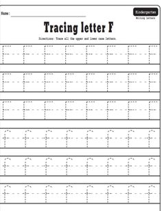 Tracing letters. Tace upper case and lower case letter. English tracing worksheet for kindergarten and preschool . homeschooling worksheet Upper And Lower Case Letters Printables, Lowercase Letter Tracing Printables Free, Upper And Lower Case Letter Matching Worksheet, Alphabet Upper And Lower Case, Upper And Lower Case Letters Tracing Printables Free Pre School, Kindergarten Names, Letter F, Tracing Letters