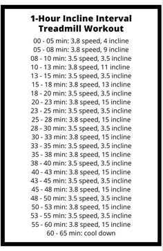 a printable workout sheet with the instructions for how to use treadmills and speed