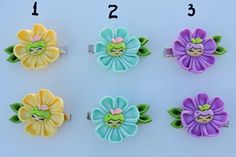 Clay Stuff, Ribbon Flower, Ribbon Flowers, The Flowers, Small Flowers, Alligator, Hair Clip, Hair Clips, Ribbon