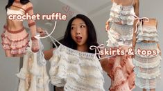 crochet ruffle skirts and tops