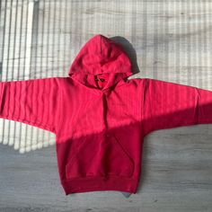 Balenciaga Kids Red Logo Hoodie Size 6 Brand New Unisex Oversized Red Hoodie With Double-lined Hood, Red Drawstring Hood Sweatshirt For Winter, Red Winter Sweatshirt With Drawstring Hood, Red Cotton Winter Hoodie, Red Hoodie Sweater For Winter, Red Hooded Sporty Sweater, Red Winter Hoodie Sweater, Red Sweatshirt With Adjustable Hood For Streetwear, Oversized Red Sweatshirt With Ribbed Cuffs