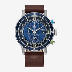 Star Wars Watch, Star Wars Luke, Star Wars Luke Skywalker, Brown Leather Strap Watch, Mens Chronograph, Citizen Eco, Light Side, Leather Strap Watch, Eco Drive