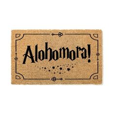 a door mat with the word alohora on it and stars in the middle