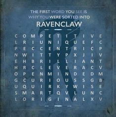 the first word you see is why you were sorted into ravenclaw by computer