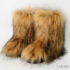 Lasaky - Premium Winter Fur-lined Platform Boots - Stylish Shibuya Snow Boots with Enhanced Warmth and Comfort Stylish Snow Boots, Snow Boots For Women, Cozy Winter Boots, Dark Brown Boots, Fuzzy Boots, Fur Snow Boots, Fashionable Snow Boots, Faux Fur Boots, Warm Boots