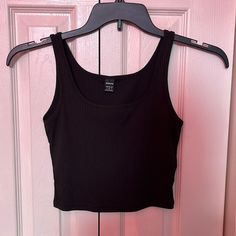 Brand- Shein Size- Small Womens Color- Black Condition- New Never Worn Black Ribbed Tank Top For Summer, Trendy Black Ribbed Crop Top, Trendy Black Ribbed Tank Top, Trendy Ribbed Black Tank Top, Black Ribbed Cropped Tank Top, Casual Black Ribbed Tank Top, Shein Tops, Cropped Tank Top, Crop Tank