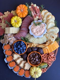 a platter filled with different types of food