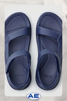 Full injection-molded EVA sandal designed to be super lightweight, comfortable and supportive/Easy hook-and-loop closure comes on and off quickly for a perfect fit/Float in water/Ships only within the USA/Not eligible for promotions Slip-resistant Sport Sandals For Beach, Slip-resistant Beach Sport Sandals, Casual Slip-resistant Sport Sandals For Water Sports, Casual Durable Sport Sandals For Water Sports, Functional Blue Sport Sandals For Beach, Floating In Water, Designer Sandals, American Eagle Outfitters, American Eagle