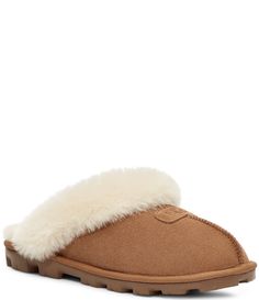 From UGG &#x2C; the Coquette Suede Cold Weather Slippers feature:17 mm Twinface sheepskin upperslip-on constructionartificially dyed and treated real sheepskin from sheep or lamb (Australia&#x2C; European Union or United States)high-quality plush fleece lining for comfort and warmthheat-embossed logo patchbutt-seam detail17mm to sheepskin cuffTreadlite by UGG  outsole for comfortImported. Ugg Slippers Coquette, Coquette Shoes, Ugg Coquette Slippers, Ugg Coquette, Vision Bored, Preppy Shoes, Suede Slippers, Ugg Slippers, European Union