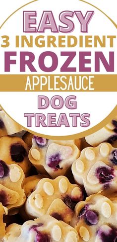 three ingredient frozen applesauce dog treats