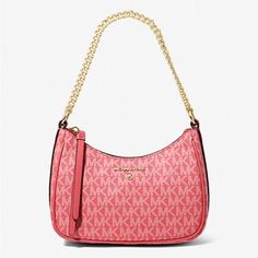 Michael Kors Jet Set Charm Small Logo Shoulder Bag Jet Set Charm Small Logo Shoulder Bag, Michael Kors Jet Set Charm Small Logo Shoulder Bag, Outfit Pieces, Pink Bags, Bag Michael Kors, Snake Skin Bag, Soft Leather Bag, Mk Purse, Bags Michael Kors