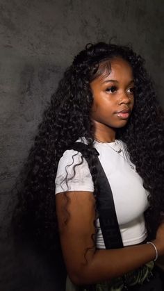 Loose Curl Lace Front Wig, Lace Front Wigs For Black Women Deep Wave, No Part Curly Hair Black Women, Hair Styles Black Women Wigs, Black Girls Sew In, Curly See In Weave With Leave Out, Hairstyles With Leave Out, Deep Wave Leave Out Sew In, La Hairstyles Black