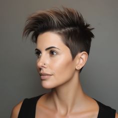 Sleek Dark Brown with Undercut Edgy Undercut