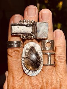 "This one of a kind ring features a highly collectable White Buffalo Stone.sitting next to a super flashy Moonstone for good luck.   It is stunning with its striking black & white contrast, the white is a clear path. A path to what? It is the path you or someone you love is on. It is the path of life the highs and the lows, the good and the hard times. The path is endless.  In this ring it is joined with a Moonstone & Moonstone enhances intuition, promotes inspiration, success and good fortune i