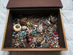 This is a large lot of vintage fashion jewelry earrings. There is no matches. Great for making jewelry crafts It's about 2 pounds. Box not included E7 Rosemary Core, One Piece Earrings, Vintage Trinkets, Hippie Aesthetic, Jewelry Accessories Ideas, Funky Jewelry, Fashion Jewelry Earrings, Jewelry Inspo, Mode Vintage