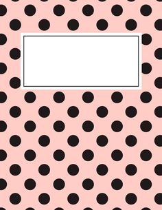 a pink and black polka dot pattern with a white square in the center on top