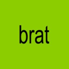 the word bratt on a green background